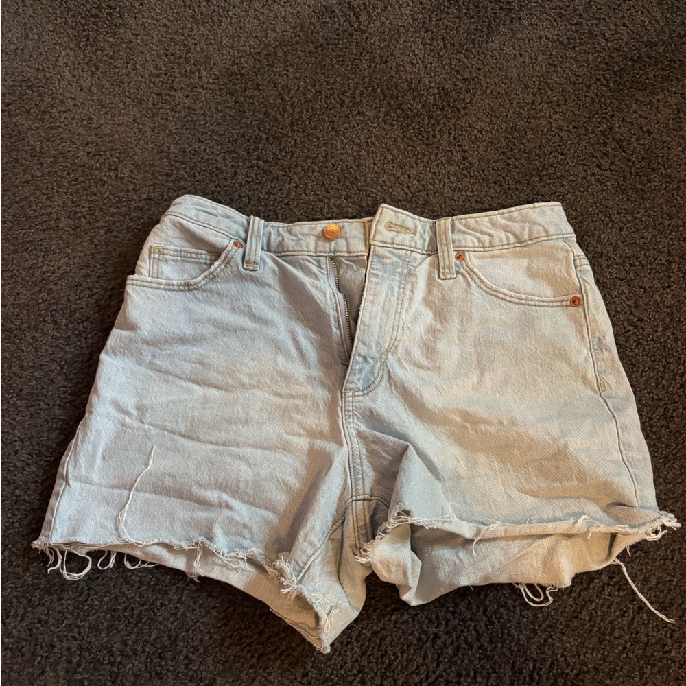 Universal Thread Blue Jean Shorts High-Waisted Frayed Hem